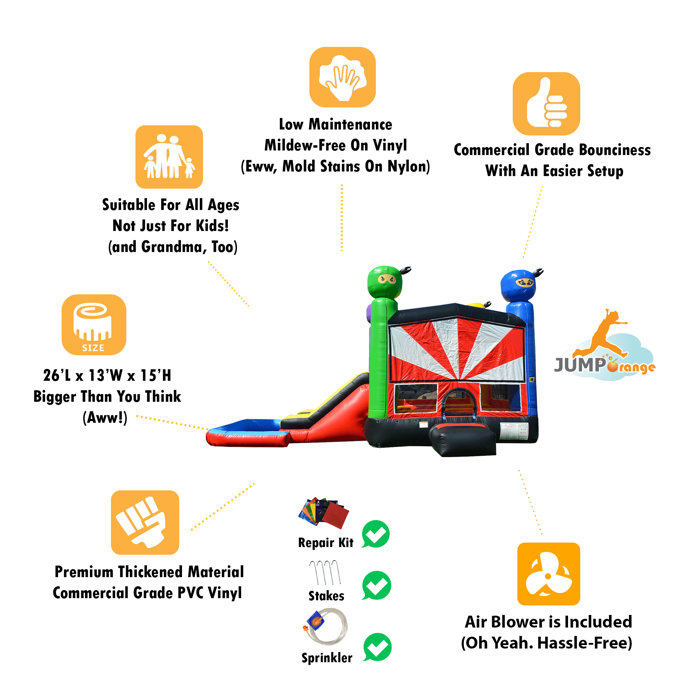 JumpOrange Ninja Bounce House & Reviews Wayfair